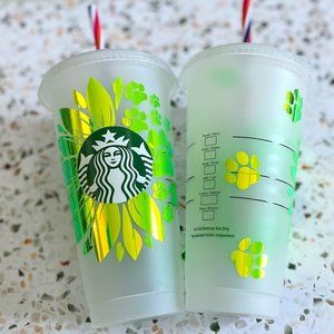 Paw Flower Color Change 240z Starbuck Cold Cup